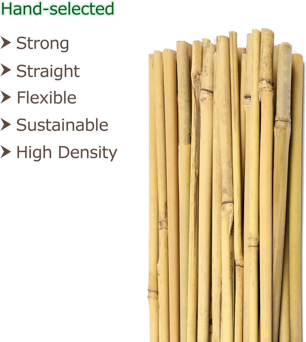 Bamboo Garden Stakes 3 Feet Plant Stakes for Roma Tomatoes Sunflowers Beans Potted and Climbing Plants - Pack of 25 Bamboo Sticks