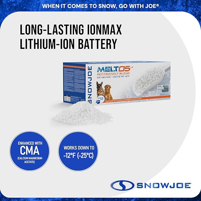 Snow Joe Pet-Friendly Deicer Premium Ice Melt for Driveway and Sidewalk, 5 lb, MELT05PET-BOX