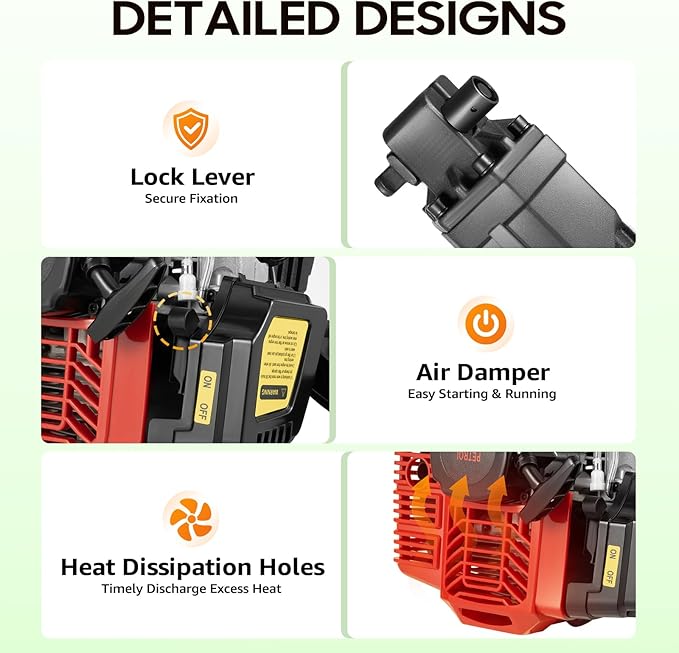 52CC Trench Digger, 2-Stroke Mini Trencher 1900W Geo Ripper 0.3gal Ditch Digger Trencher Tool Portable Tree Excavator Handheld Planting Shovel for Digging Soil Pits, Cutting Tree Roots