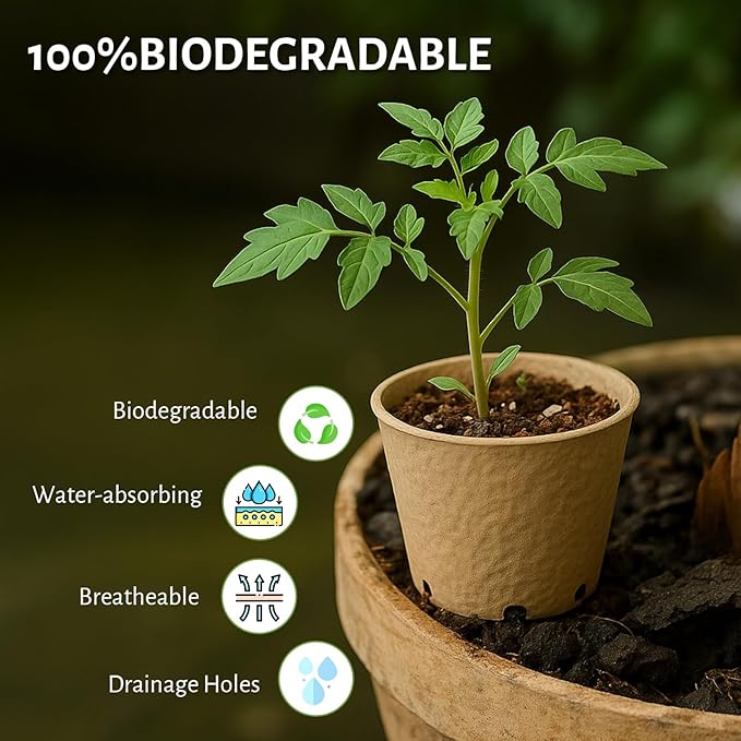 120 Packs 3.15 Inch Peat Pots, Biodegradable Pots for Seedlings with Drainage Holes, Herb Seed Starter