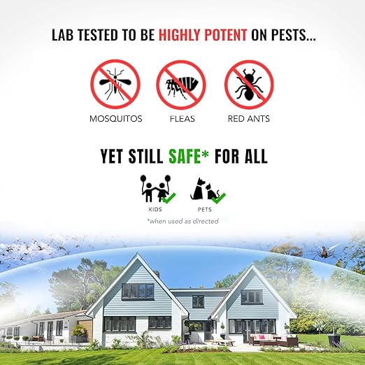 Mosquito Magician Hose End Sprayer with 1 Gallon Liquid Concentrate – Outdoor Mosquito Killer, Flea Yard Spray, Fire Ant Control, Safe for People & Pets, Mosquito Repellent for Lawn, Patio & Plants