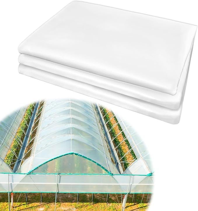 Greenhouse Plastic Film, 6 Mil Thickness Greenhouse Plastic Sheeting, Clear Polyethylene Film UV Resistant for Gardening, Farming, Agriculture (10 x 32 FT)