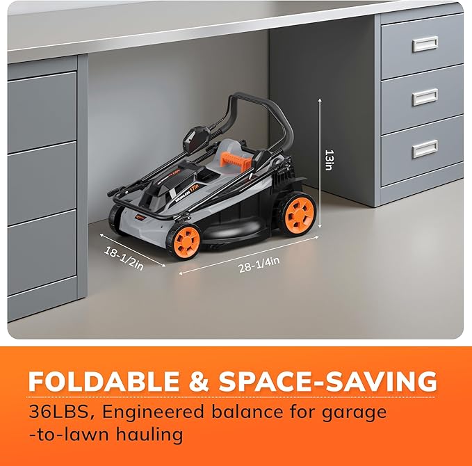 Keenstone Cordless Lawn Mower, 17" Electric Lawn Mower with Direct-Drive Brushless Motor, 2 x 20V 4.0Ah Battery, 6 Position Height Adjustable Push Mower for Yard & Thick Grass(35min Runtime)