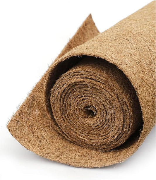 Coco Liner Roll, Extra Large 12x160 inch Natural Coconut Liners for Planter Flower Basket, Natural Coconut Fiber mat, Garden Decoration, Animal pet pad, Reptile