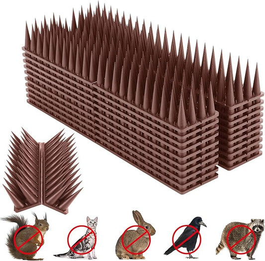 Bird Spikes, 30 Pack Bird Deterrent for Outside, Pigeon Spikes for Raccoon Squirrel Cats Bird Deterrent Spikes for Fences and Roofs to Keep Birds Away(28Feet)