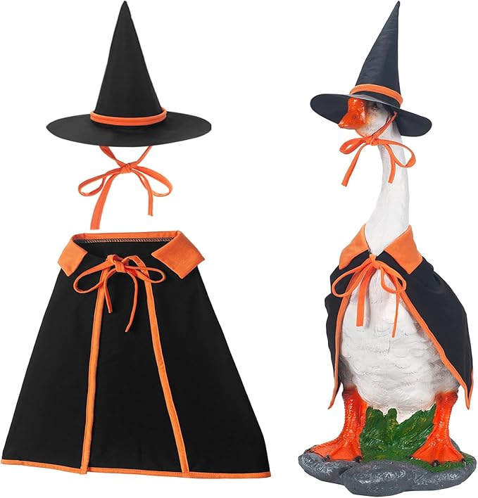 ONUPGO Halloween Goose Outfits, Lawn Porch Goose Clothes, 23 Inch Lawn Statue Seasonal Sculpture Costume for Plastic/Cement Goose Statue, Garden, Yard, Patio, Party Decoration