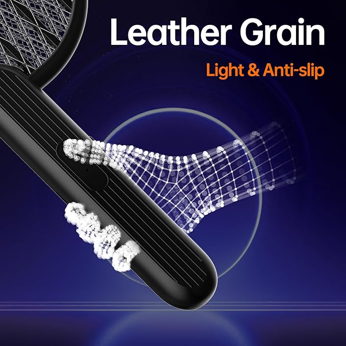 Electric Fly Swatter Bug Zapper: 3500V Mosquito Killer Racket with USB Rechargeable Insect Trap Pest Control Handheld Lightweight 5-Layer Safety Mesh for Indoor Home Office Backyard Patio Camping