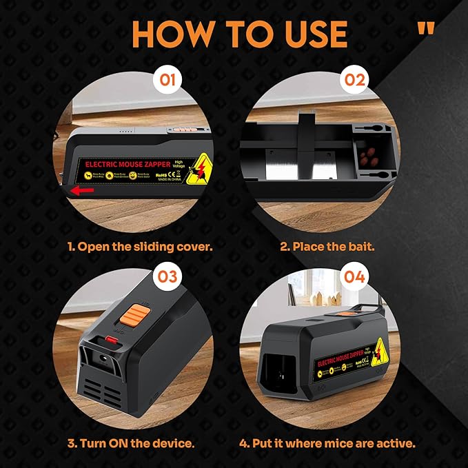 X-PEST Electronic Mouse Trap 2 Pack – Electric Mouse Trap Zapper for Indoor & Outdoor Use, Reusable Rodent Trap, No Touch No See, Effective Mice & Mouse Control