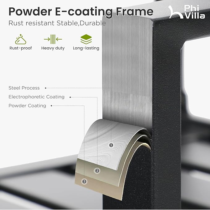 PHI VILLA Patio Dining Chairs Set of 6, Outdoor Chairs with Cushion and Pillow for Garden Lawn and Deck