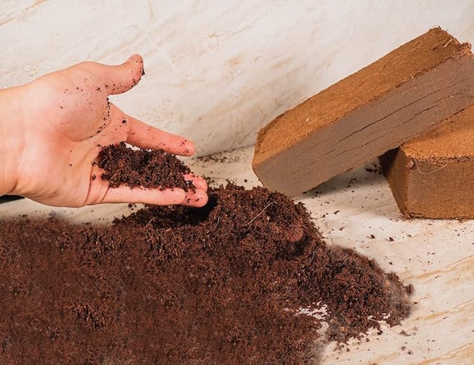 Coco Coir for Plants 2-Pack – 2.4 Gallons Compressed Coconut Coir Bricks, 1.5 lb. Low EC, pH Balanced Coco Peat for Indoor & Outdoor Gardening, Potting Soil, Indoor Plant Soil