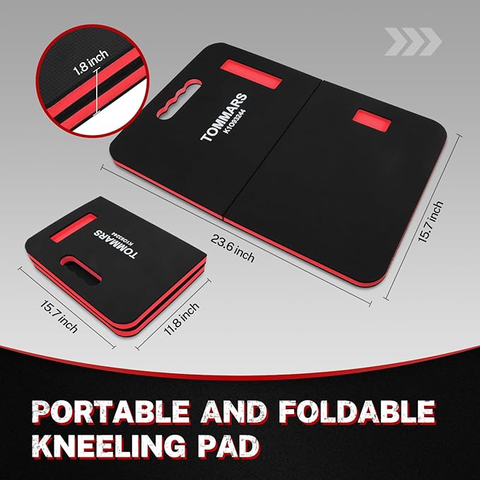 TOMMARS 0.9" Foldable Thick Kneeling Pad, 2 Fold Comfortable Foam Knee Pads Cushion Mat for Gardening, Yardwork, Workshop Repairing