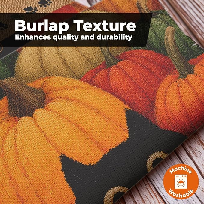 Halloween Garden Flag – Black Cat Pumpkin Patch Welcome Flag, 12x18 Double Sided Burlap Halloween Yard Flag for Outside, Seasonal Fall Outdoor Decoration, Weatherproof