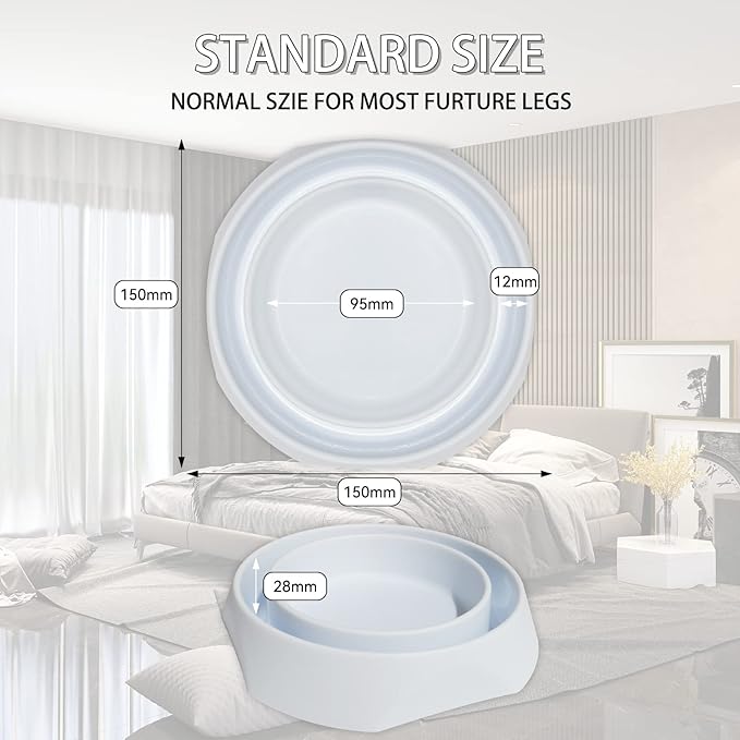 Bed Bug Interceptors with Anti Skid Pads | Bed Bug Traps and Detectors for Bedugs (White-8 Pcs)