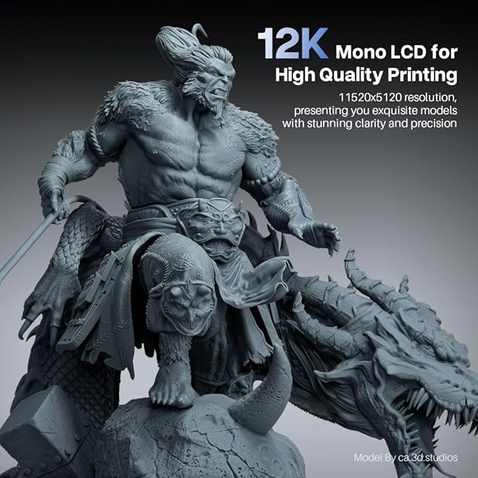 ELEGOO Saturn 4 Ultra 12K Resin 3D Printer, with Smart Automatic Leveling, 10-Inch 12K Monochrome LCD, 150mm/h Faster Printing Speed,8.62x4.84x8.66 Inch Printing Size