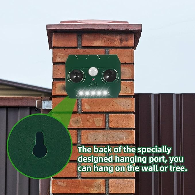 2025 Racoon Squirrel Sonic Fortress Pro Rabbit Repellent Outdoor, Solar Ultrasonic Animal Repeller Deer Deterrent with Motion Sensor&Flash Light to Scare Cat Dog Skunk Out of Garden Farm Yard(4Pack)