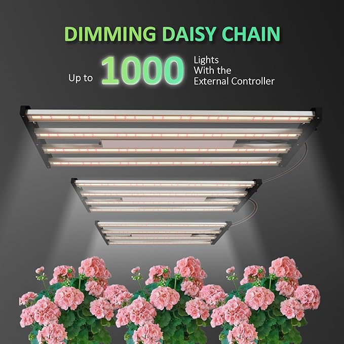 BLOOMINGREEN 480W LED Grow Light for Indoor Plants Full Spectrum,with Samsung LM301B Diodes,Daisy Chain,Dimmable Plant Growing Light for Commercial Growing Farm Greenhouse Grow Tent,Coverage 4X4ft