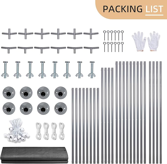 JY QAQA 10x20 FT Heavy Duty Carport with Removable Side Walls and Doors, Portable Garage with Roll-Up Window and Sandbags, Car Canopy with All-Season Tarp for Cars, Trucks, Boats, Grey