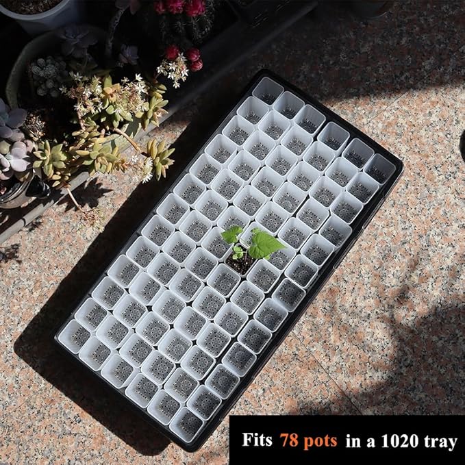 BangQiao 300 Pack 1.55 Inch Tiny Clear Plastic Square Nursery and Seedling Pot, Mini Transplant Seed Starter Planter with Drain Hole for Germination, Herb, Succulent
