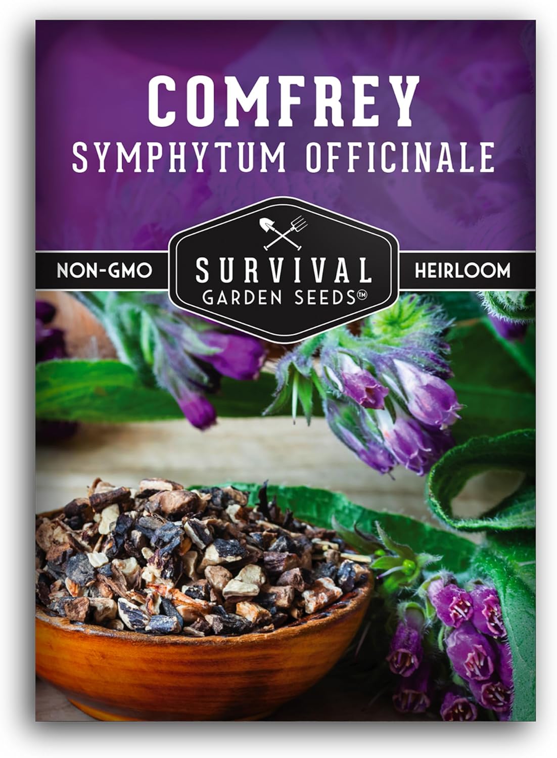 Survival Garden Seeds Comfrey Seed for Planting - 1 Packet with Instructions to Plant and Grow Slippery Root Plants in Your Home Herb Garden - Symphytum officinale - Non-GMO Heirloom Seed Variety
