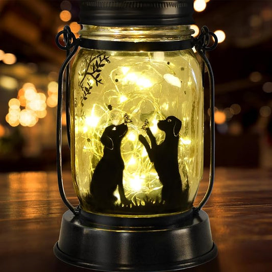 Kyoryuger Dog Solar Lanterns 3in1 Dog Lights Garden Decor Gifts for Women Mom Grandma Unique Teen Girl Gifts Christmas Gifts for Dog Lovers Decorative Pet Memory Lanterns for Yard Lawn Patio Landscape