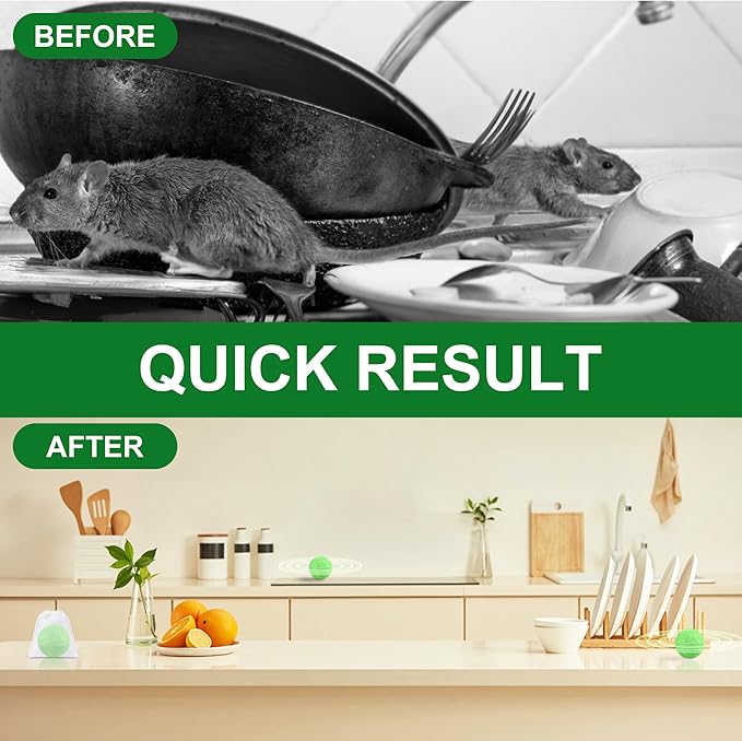 24 Pack Mouse Repellent for Outdoor, Natural Keep Rodent Away Deterrent with Long-Lasting Protection for Home, Car, Garage, Safe for Family