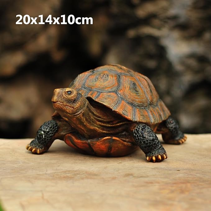 AETVRNI Turtle Figurine Garden Statue Resin Animal Sculpture Realistic Turtle of Polyresin Garden Patio Lawn Yard Outdoor Decorative,M