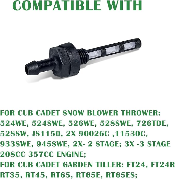 951-10651 Gas Fuel Tank Nipple Outlet Line Screen Replacement for Craftsman for Troy Bilt MTD Snow Blower Thrower Garden Tiller Guel Tank 208cc 357cc Part number 951-10651 95110651(2PCS)