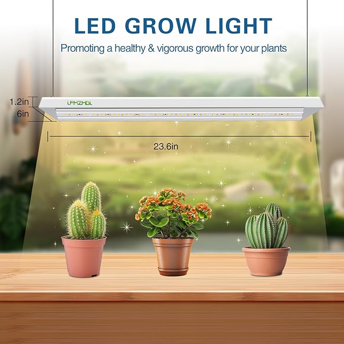 60W LED Grow Lights for Seed Starting, 2ft Hanging Full Spectrum Seedling Lights Grow Lights for Indoor Plants, 4/8/12H Timer and 10 Dimming Levels, Height Adjustable and Energy Efficient