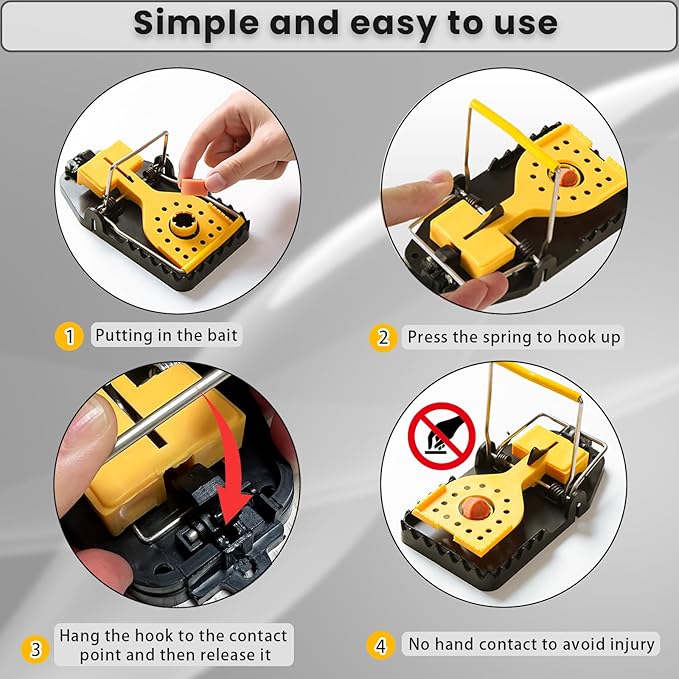 Mouse Traps - Rat Trap Quick Effectively Best Mousetrap [2025 Update] Mousetraps Used Indoor & Outdoor Reusable Mouse Traps, Snap Traps for Mice Traps Used Anywhere 9set(2L+6s+1*Clip)