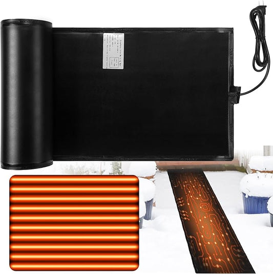 Baquler 1 Piece 5 ft Snow and Ice Melting Mats Roof and Valley Heater Ice Dam Prevention Heated Outdoor Mats Electric Snow Melting Mats for Winter Snow Removal