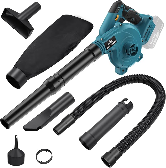 Cordless Leaf Blower for Makita 18V Battery,Electric Jobsite Air Blower with Brushless Motor,6 Variable Speed Up to 180MPH,2-in-1 Handle Electric Blower and Vacuum Cleaner(Battery Not Included)