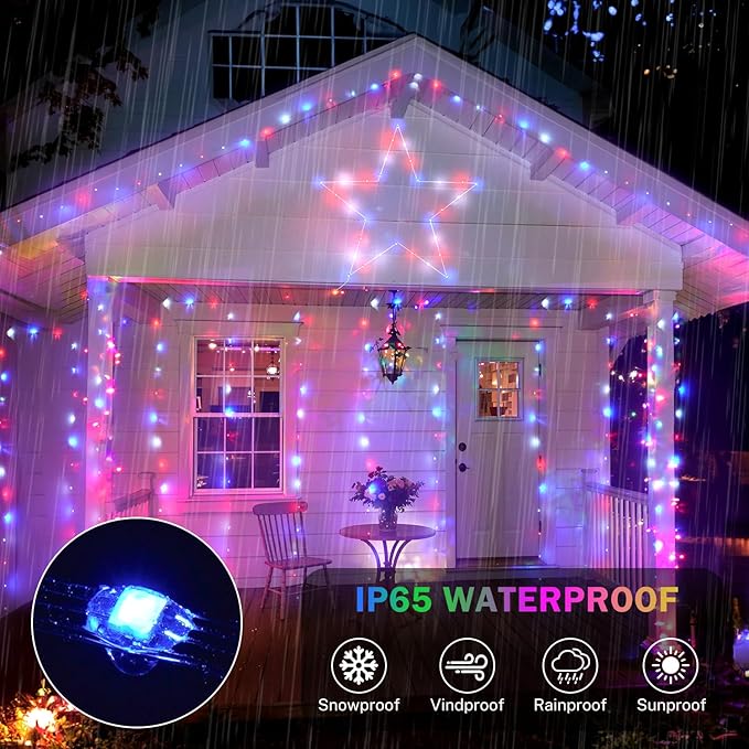 OMIKA 80ft Fairy Lights Plug in with Remote, 24 Colors 196 Modes Color Changing String Lights Dimmable, 240 LED Twinkle Lights with Timer for Outdoor Party Bedroom Indoor Christmas Halloween Decor