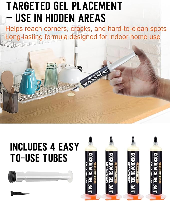 Cockroach Gel Bait Pen - Cockroach Repellent Indoor Roach Attractant with Plant-Based Formula and Essential Oils, Non-Toxic & Family Safe