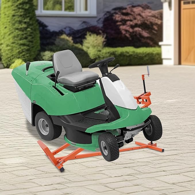 Lawn Mower Lift, 880Lbs Lawn Mower Lift Carbon Steel Lift Jack Freestanding Lawnmower Lift Tool Adjustable Lawnmower Lifts w/o Wheel for Garden Tractors All-Terrain Maintenance and Repair