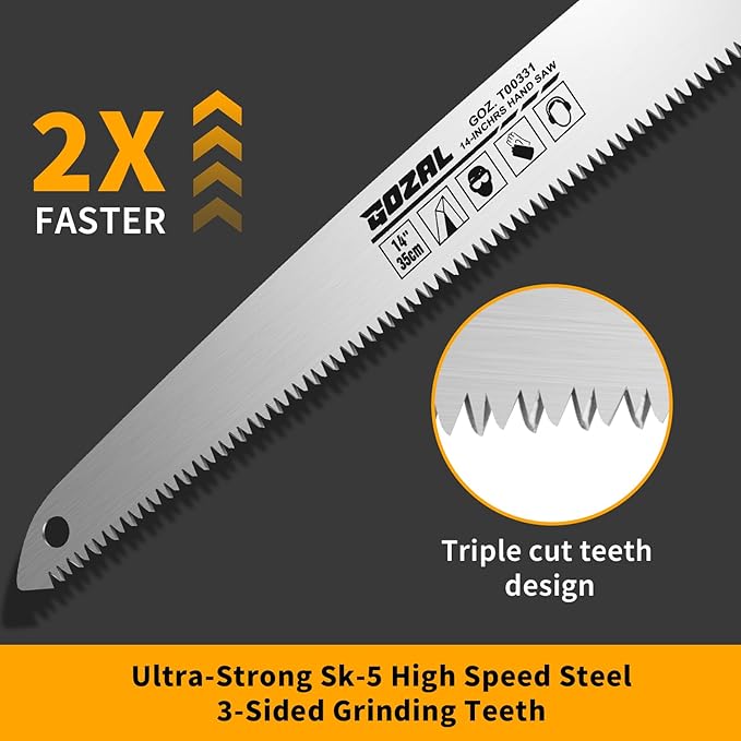 13 Inch Pruning Hand Saw for Tree Trimming, Outdoor Camping, Gardening, and Bushcraft, Heavy Duty Manual Saw for Branch Cutting and Landscaping Tasks