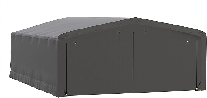 ShelterLogic ShelterTube Garage & Storage Shelter, 20' x 27' x 10' Heavy-Duty Steel Frame Wind and Snow-Load Rated Enclosure, Gray