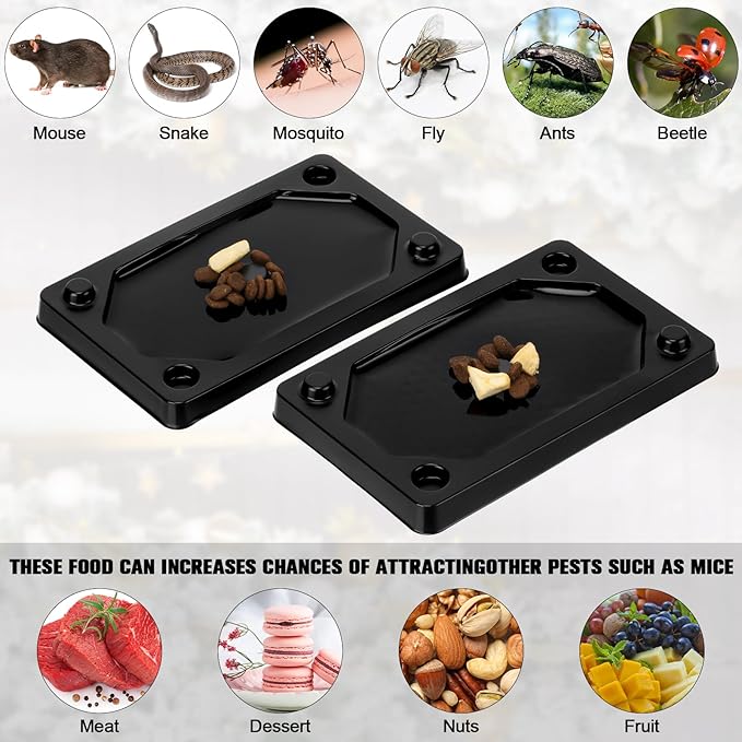 Qualirey 100 Pieces Mouse and Insect Glue Traps Baited Sticky Plastic Boards for House Rodents Heavier Adhesive Traps with Nontoxic Glue for Insects, Ready to Use, Pet Children Safe