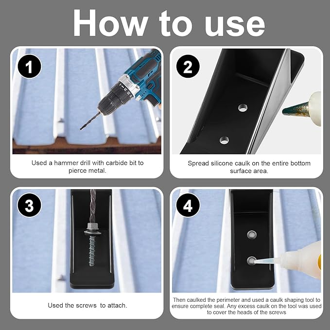 Taiyin Mini Snow Guards for Metal Roofs Prevent Sliding Ice Snow Stop Buildup Block to Stop Ice from Sliding Off Your Metal Roof