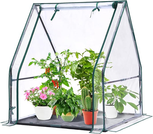 Mini Greenhouse for Indoor Outdoor: Ohuhu Portable Green House with Waterproof Pad for Small Plants Nursery Germination, 36"x36"x42" Light Duty Cover Tent Humidity Dome Seedling Accessory