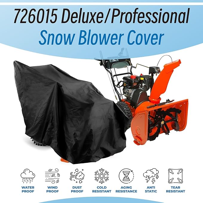 726015 Deluxe/Professional Snow Blower Cover (Waterproof) for Ariens 2-Stage 26-in Housing or Larger Snow Blower, Universal Compatible With EGO, Honda, Ryobi, Cub Cadet, Troy Bilt, Toro & PowerSmart