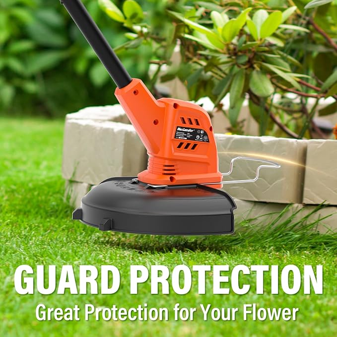 Maxlander 13Inch Electric Lawn Mower Cordless & Cordless Weed Wacker 10 inch with 2 PCS 20V 2.0Ah Batteries