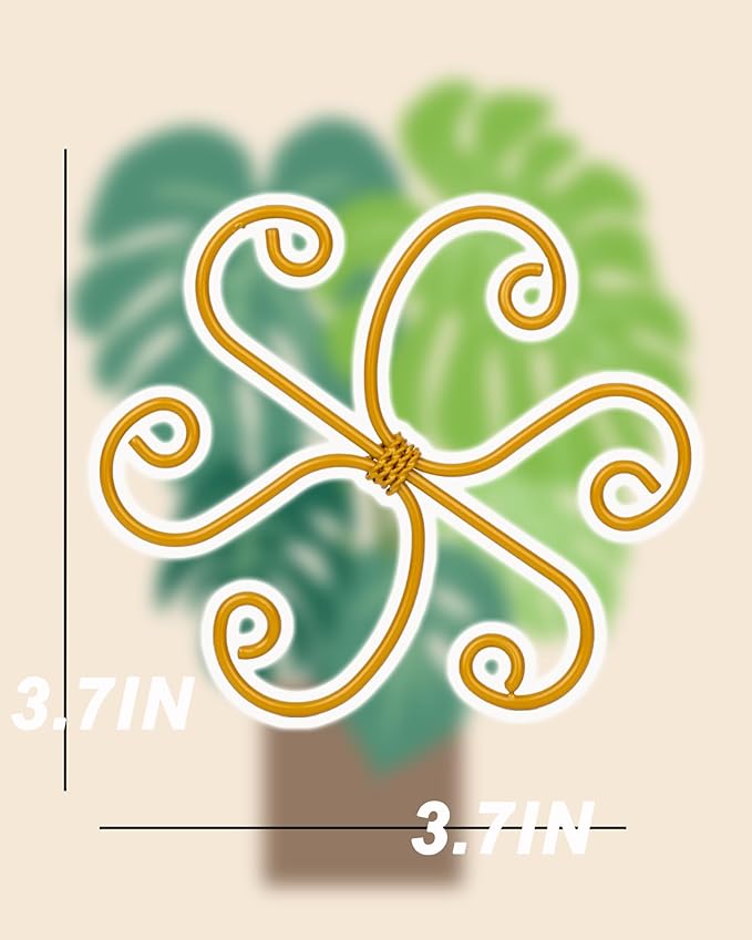 Monstera Plant Support 6-Pack - Durable Iron Clamps with Turtle Shell Design, Plant Supports for Indoor Plants & Climbing Vines, Healthy Growth & Leaf Stabilization