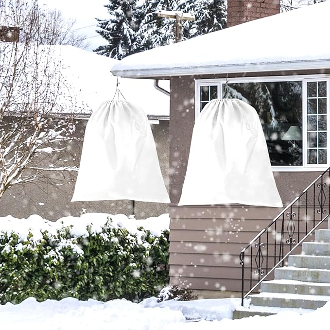2 Pack Winter Plant Covers Freeze Protection with Drawstring, 39.3" x 39.3" Frost Cloths for Outdoor Plants Covers for Winter Cold Weather Tree Covers Freeze Protection, Shrubs Trees Jacket