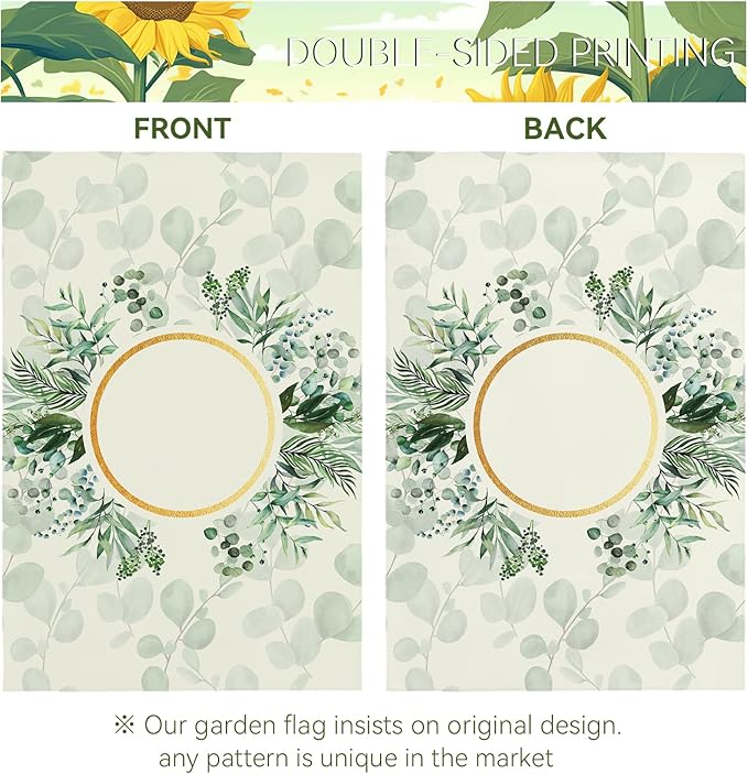 Personalized Monogram Garden Flag Custom Initial Outdoor Yard Flags Seasonal Decoration Double Sided Polyester House Banner for Family Home Porch Lawn Patio Welcome Sign 12 x 18 Inch