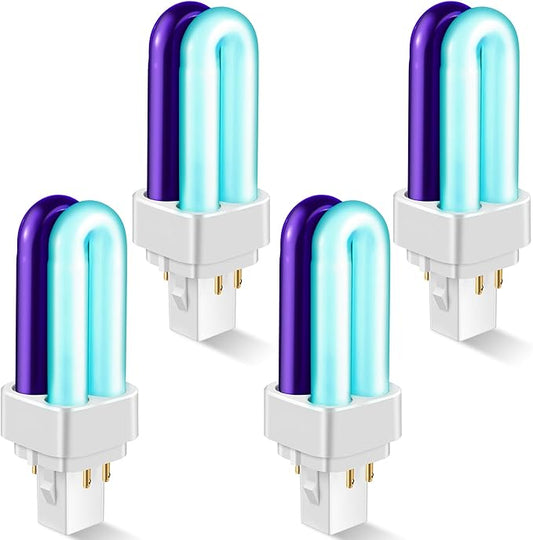 Qualirey 4 Pack 41050 7W Replacement Bulb, Upgraded 2 Color Mosquito & Insect Trap Bulb, Compatible with Dynatrap DT1050 DT1100 DT1250, 5000H Life, 360 Beam Angle