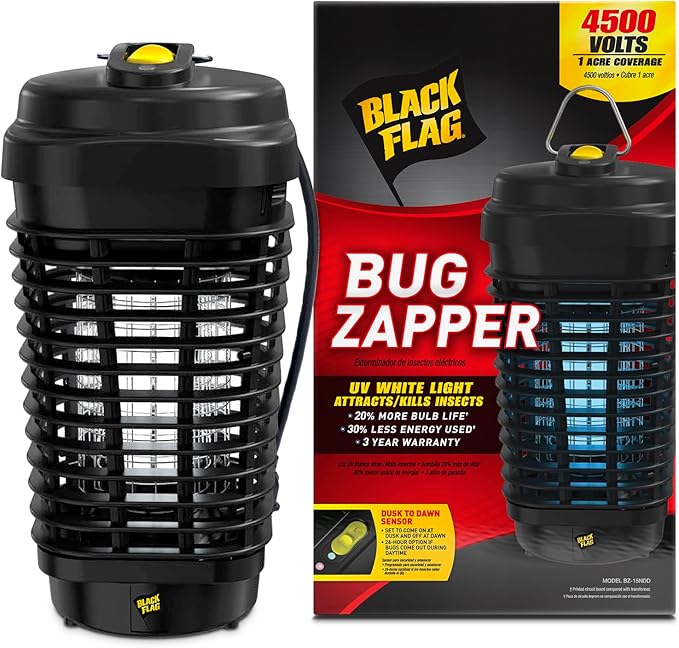 Black Flag BZ-15 Bug Mosquito Zapper Outdoor Zapper 4500 Volts UV White Light