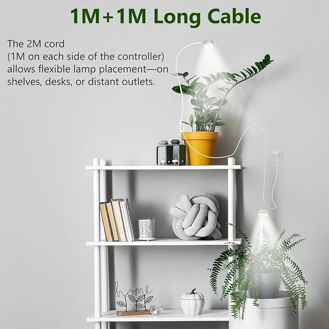 Shyineyou Small Grow Lights for Indoor Plants Full Spectrum,Plant Lights for Indoor Growing, Clip on Plant Grow Light with 3/9/12H Timer for Succulents,Small Plants, 4-Pack