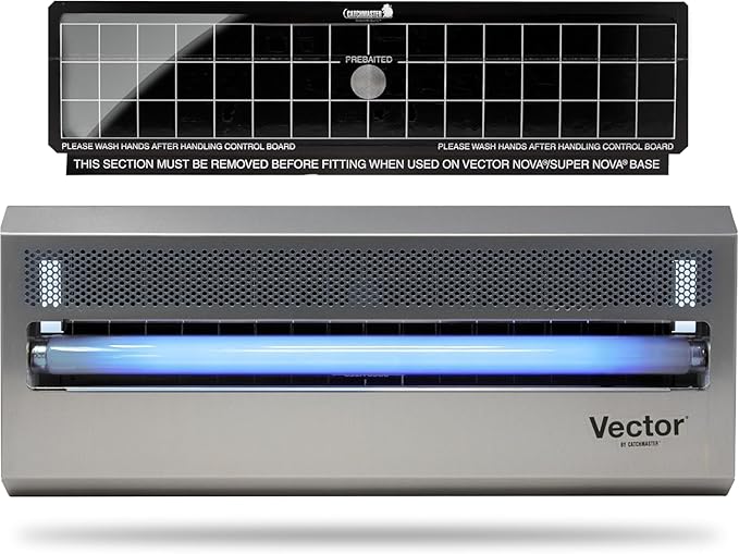 Catchmaster Vector 15, UV Light Fly Traps Indoor for Home, Electric Gnat Traps for House Indoor, Shatterproof Bulbs UV Lamp Fly, Insect & Mosquito Killer, Silent Bug Light for Kitchen, Shed, Garage