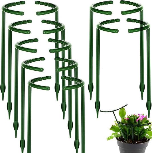 14Pcs Plant Support Stake Half Round Plant Support Ring Garden Flower Support for Tomato, Hydrangea, Indoor Plants, 6.3" Wide X 10.3" High
