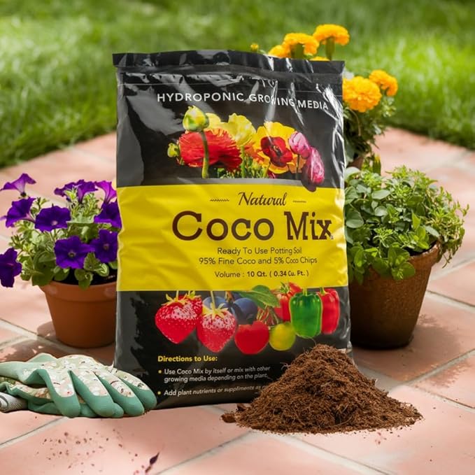 Potting Soil Mix 10 Quarts Envelor Indoor Plants Soil for Outdoor Plants 0.34 Cubic Feet Potting Mix Hydrated Coco Coir Mix for Plants Ready to Use Natural Plant Top Soil